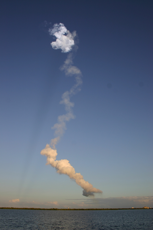 Lingering exhaust from the launch of Osiris Rex Mission