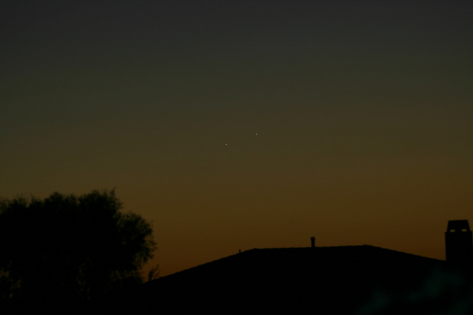Venus and Jupiter shortly after sunset