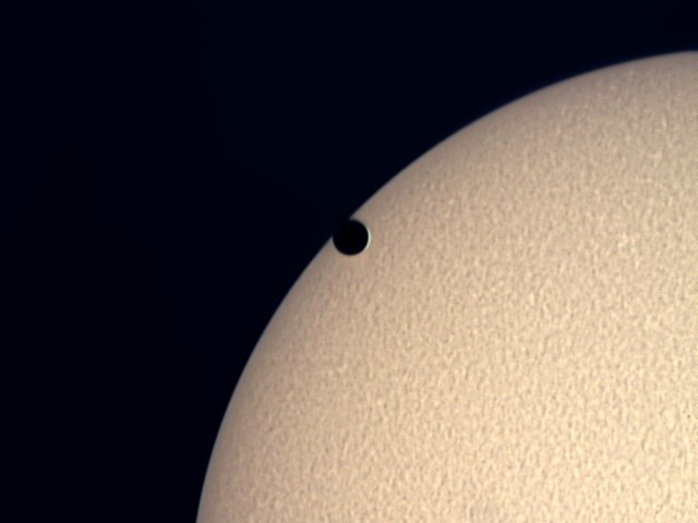 Venus in transit across the Sun
