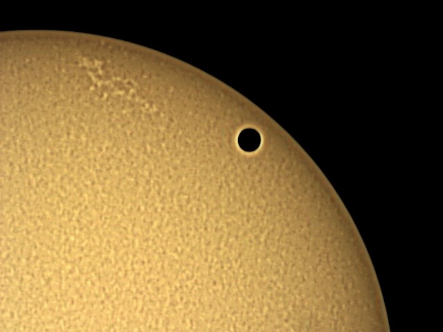 Venus in transit across the Sun